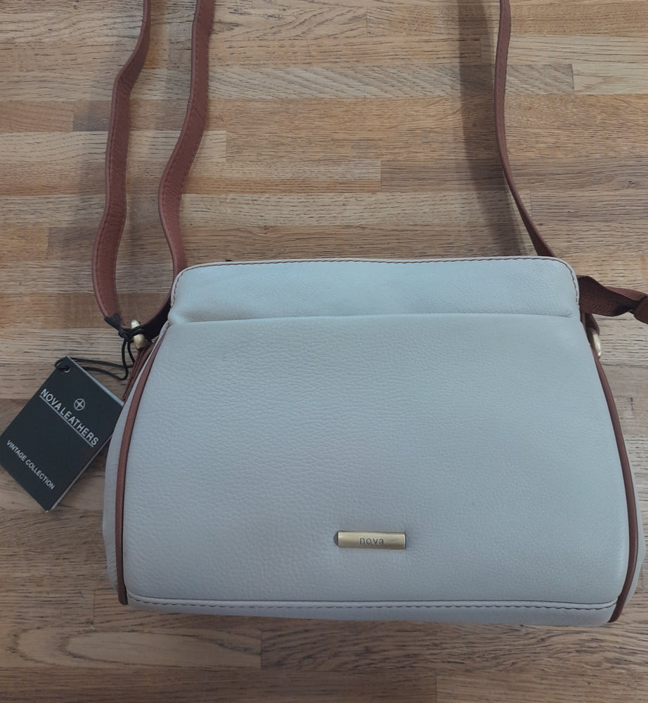 Nova Leather Handbag Dove Grey & Tan 8111