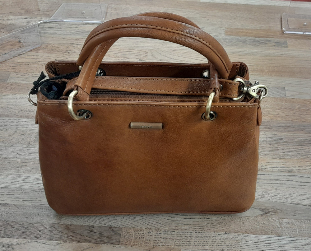 Nova Leather Handbag Caramel 6145